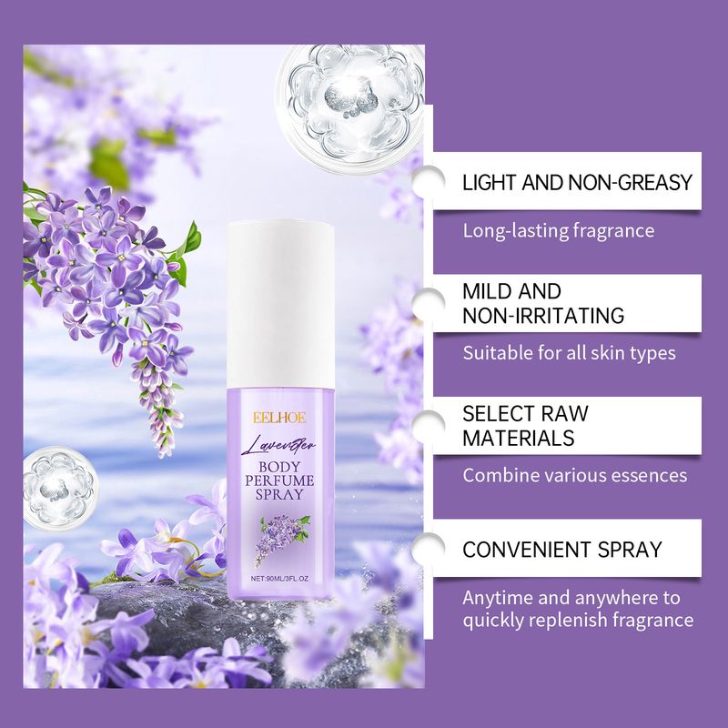 Parfumski sprej za telo z vonjem sivke, ki dolgotrajen vonj sivke, prijeten svež cvetlični parfum_voghion.com