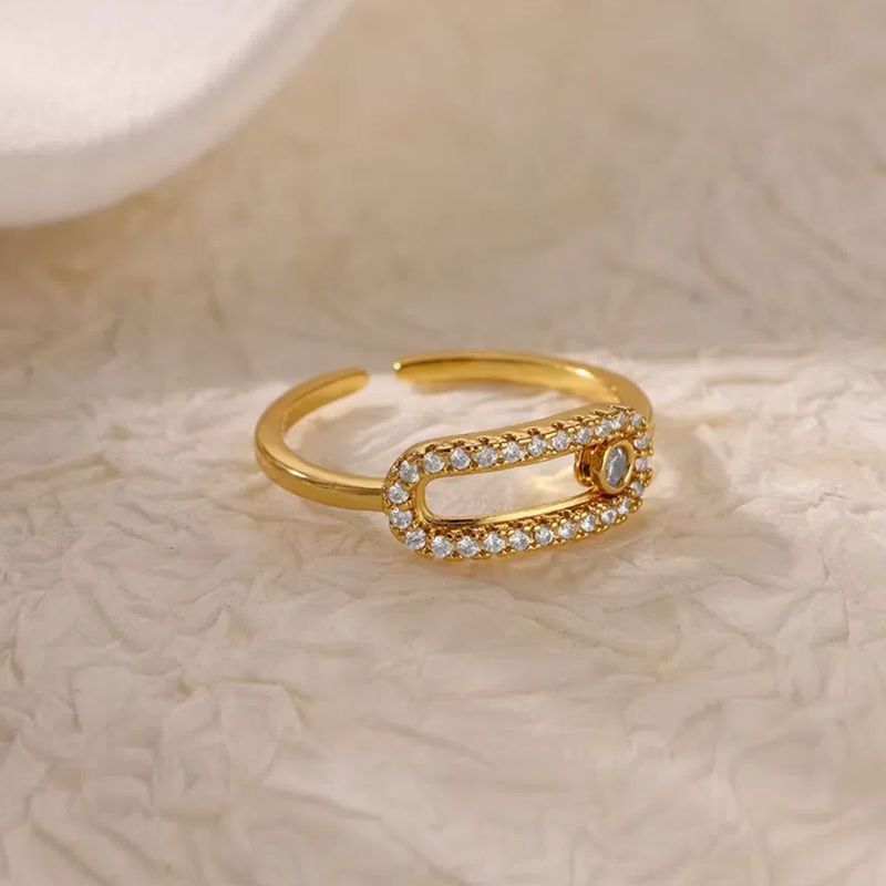 Hot Selling 18K Gold Plated INS High End Open Ring Colored Crystal Zircon Sliding Leaf Ring For Women_voghion.com