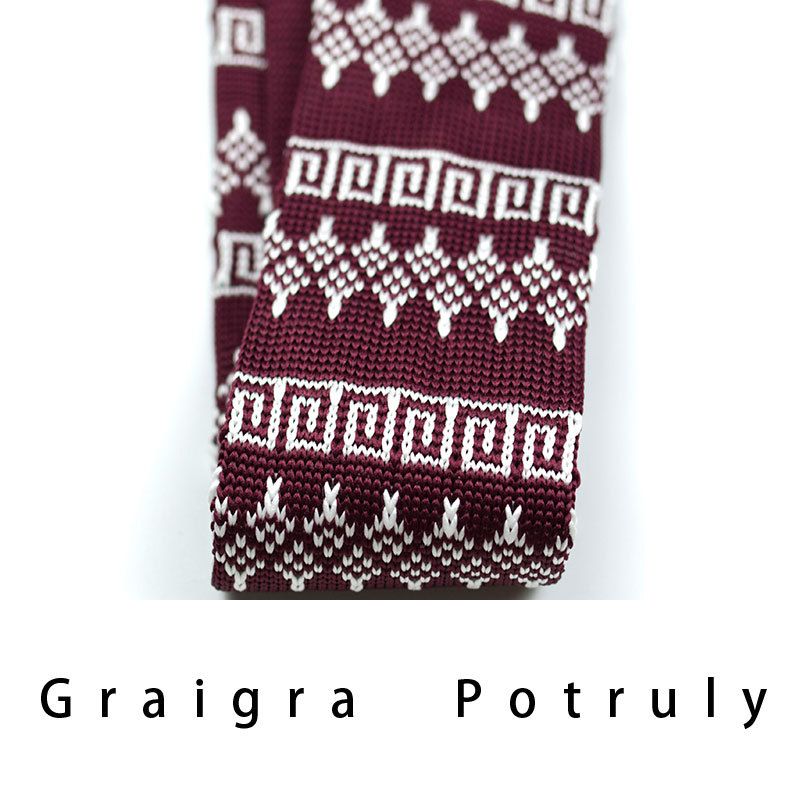 Men's Ties & Handkerchiefs style ethnic style coffee color yellow gray dark green width 6CM men's knitted tie_voghion.com