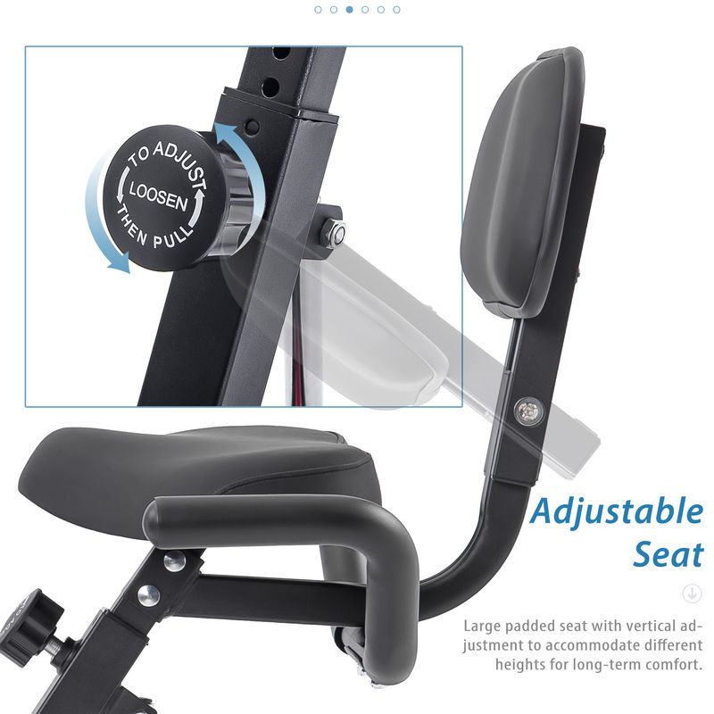Folding Exercise Bike, Fitness Upright And Recumbent X-Bike With 16-Level Adjustable Resistance, Arm Bands And Backrest_voghion.com