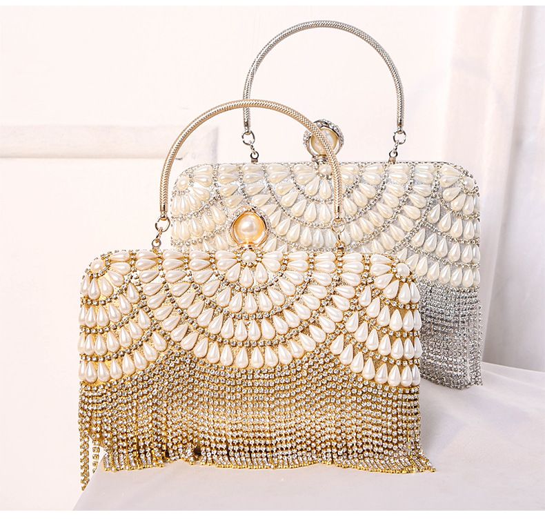Abendtasche Quaste Abendtasche mit Kleid Handtasche Diamant Clutch_voghion.com