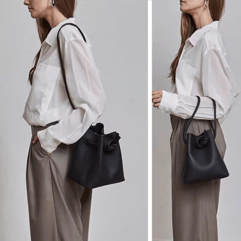Cross-Border Hot Item VASIC2025 Stylish Lychee Pattern Bucket Bag Trendy Versatile Drawstring Shoulder Handbag For Women_voghion.com