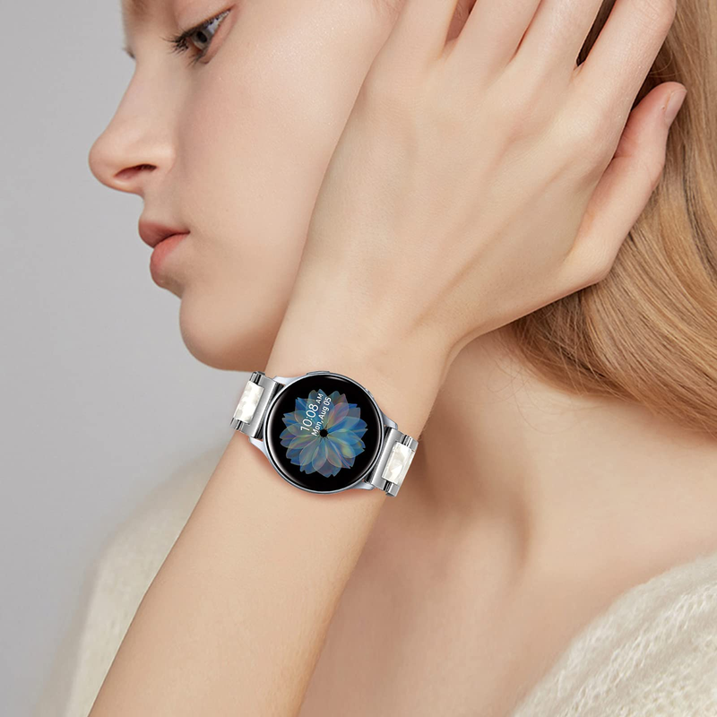 20 mm band för Samsung Galaxy Watch 3 41 mm 45 mm Active 2 40 mm 44 mm Gear S3 stål+hartsrem för Huawei GT3 22 mm Amazfit gts 3_voghion.com