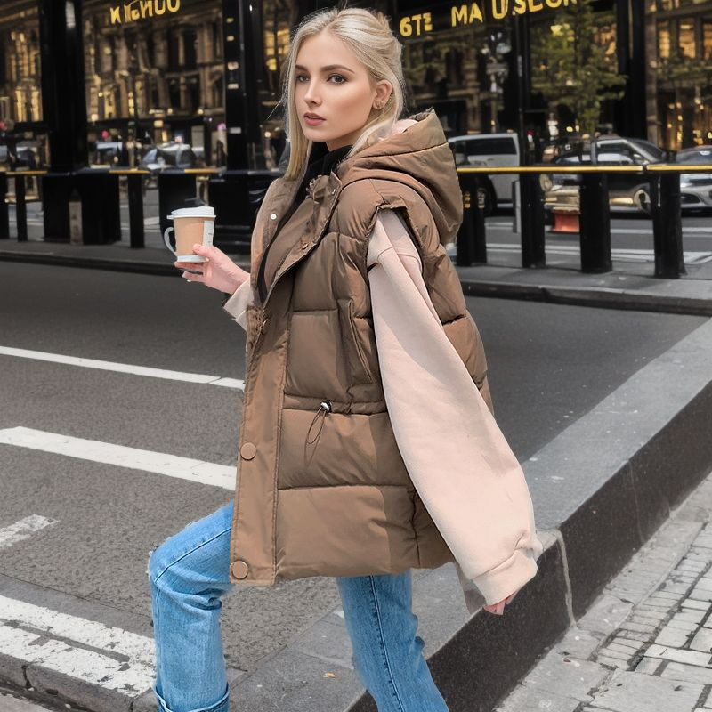 Giacca corta e calda da donna, gilet in cotone, gilet, cappotto_voghion.com