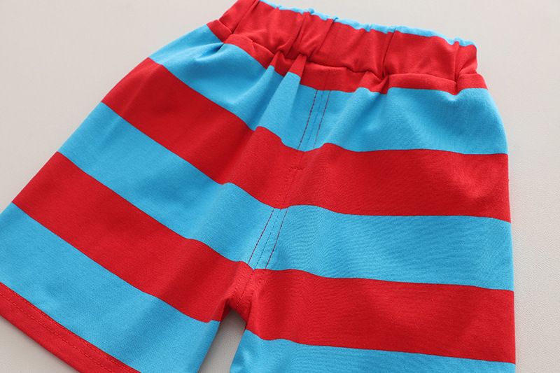 Children's and boys' suit 2024 new westernized baby burger vest striped pants summer clothing trend_voghion.com
