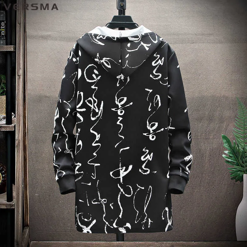 Men's Coats VERSMA Korean Haruku Vintage Mens Cardigans Male Spring Oversized Long Trench Coat Overcoat Men Dropshipping_voghion.com