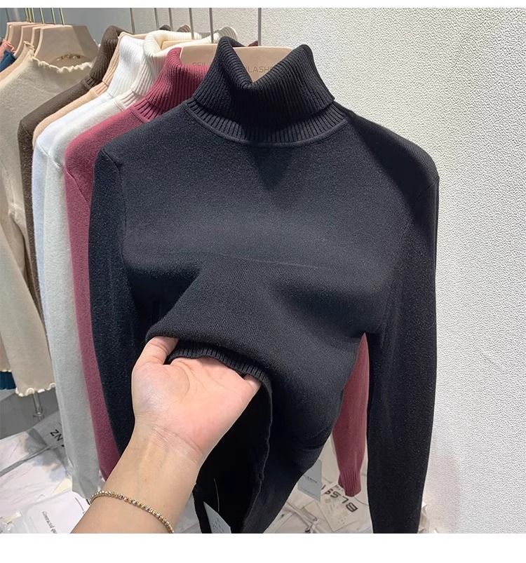 Abbigliamento da donna più velluto e ispessimento autunno e inverno nuovo stile un pezzo visone velluto interno top bottoming camicia per le donne inverno spesso_voghion.com