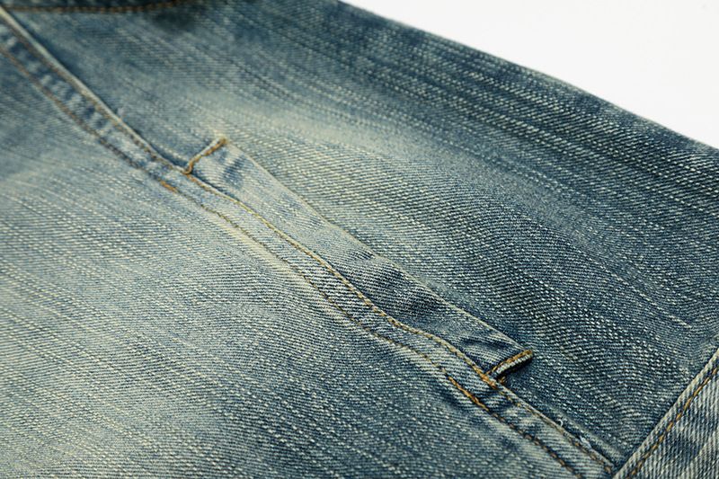 Amerikanischer Stil Perlendesign Abgesteppter gewaschener Denim Unisex Neue lose vielseitige kurze Jacke trendig_voghion.com