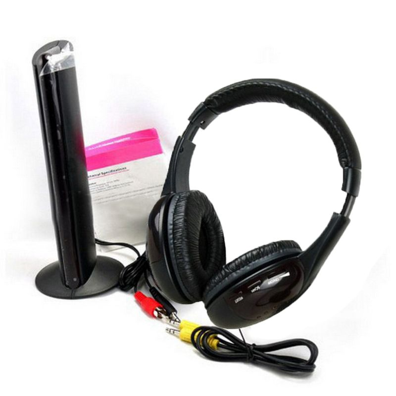 FM Headphones TV Earphones With Wireless Computer Headsets Radio HiFi Microphone_voghion.com