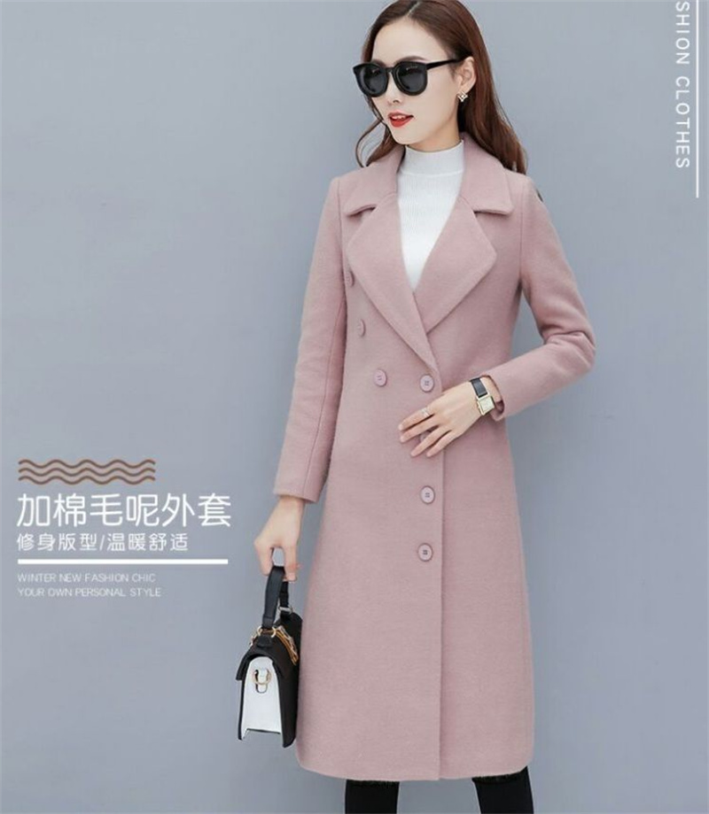 Female Woolen Coat Veet 2023Women's Double-Breasted Woolen Coat Spring And Autumn Woolen Coat Fashion Suit Collar_voghion.com