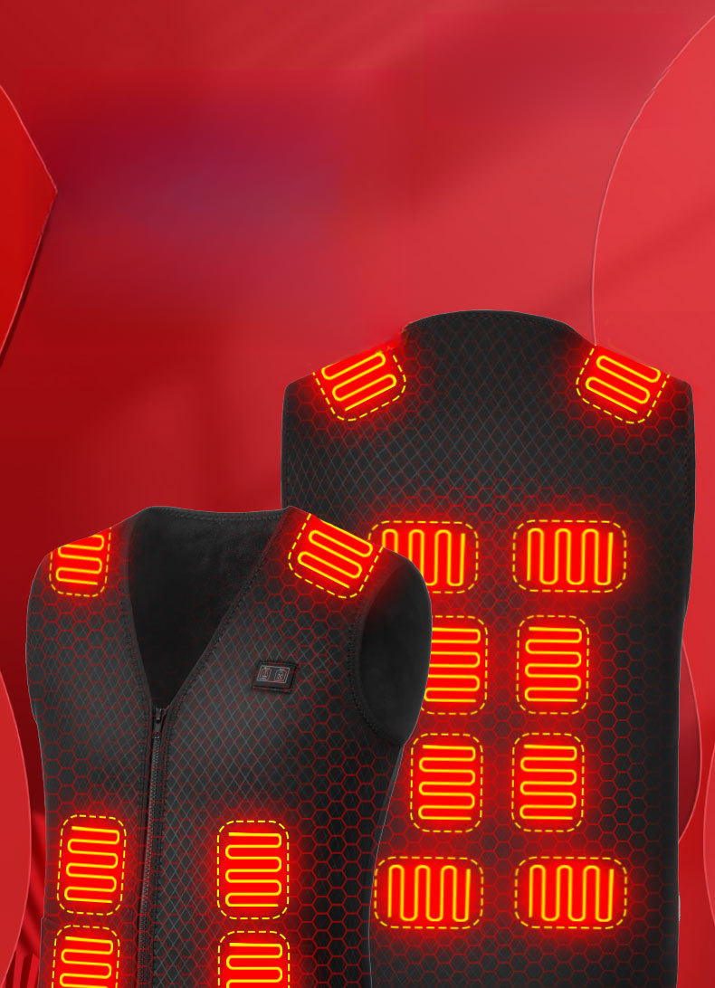 Uomini caldi con riscaldamento elettrico Riscaldamento intelligente, abbigliamento per anziani di mezza età e gilet riscaldabile_voghion.com