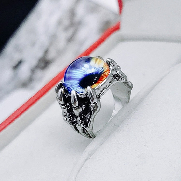 Mode Kreative Bösen blick Ringe größe einstellbar Punk offenen Ring Schmuck männer Bar Nachtclub Zubehör Geschenke_voghion.com