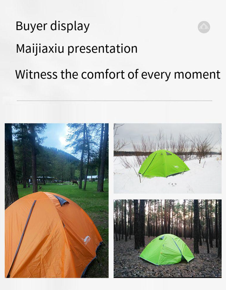 Outdoor camping double double camping tent Oxford cloth material camping rain protection sunscreen multi-tent_voghion.com