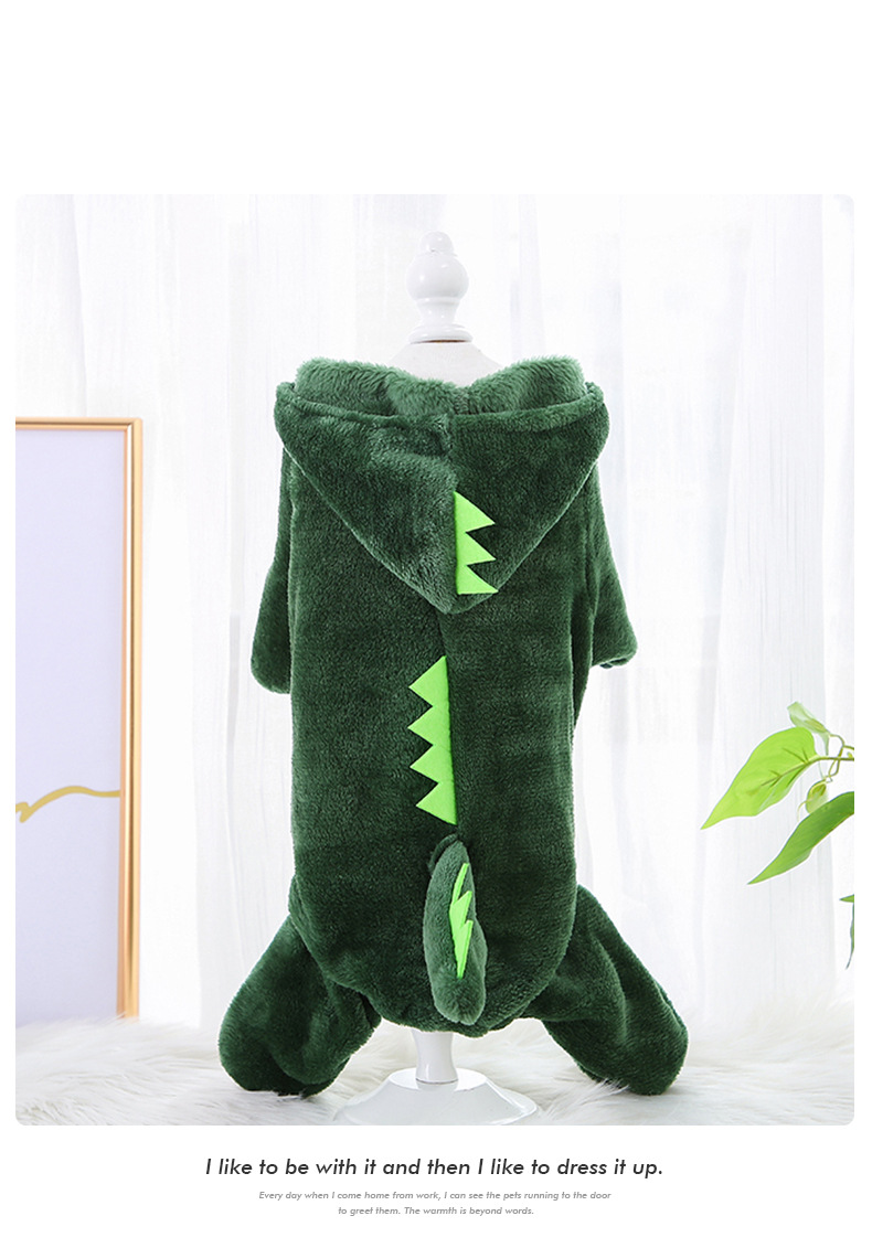 Pet clothing for dogs and cats autumn and winter warm clothes for small dogs and tigers clothing supplies dinosaur transformation clothes_voghion.com