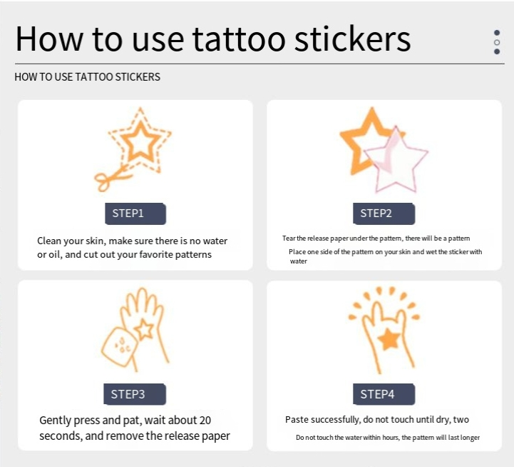 Nieuwe waterdichte kleine frisse tattoo stickers kleur zwart en wit meer dan 1000 stijlen kunnen naar wens worden gecombineerd_voghion.com