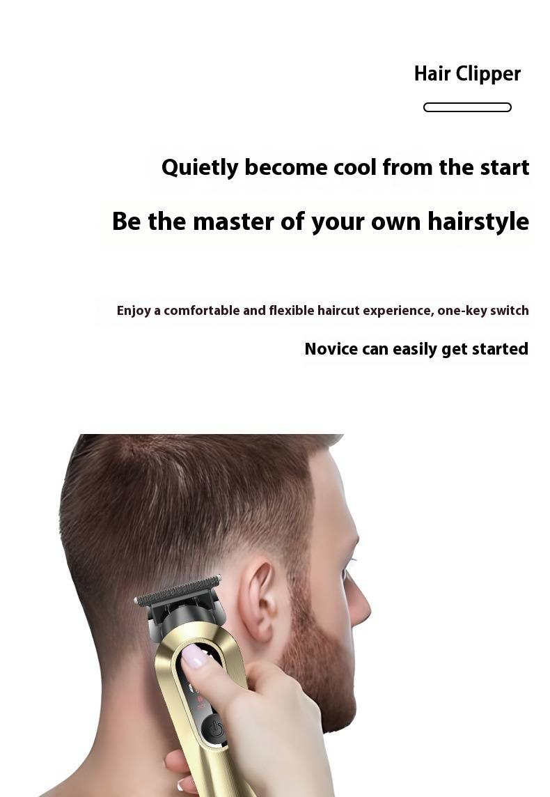 Digital Display Hair Clipper - Professional Cordless Trimmer For Home & Salon Use (Rechargeable, Adjustable, Quiet Motor, LCD Screen)_voghion.com