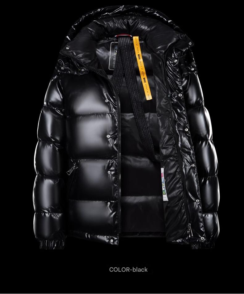 Men's Clothing Men's White Duck Down Puffer Jacket, Waterproof Winter Coat With Hood, Black & Green Short Jacket_voghion.com