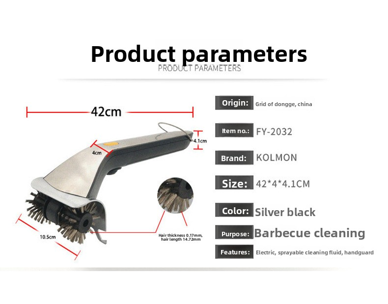 Spazzola elettrica per griglia – Setole e manico in acciaio inossidabile, pulizia a vapore per griglie per barbecue (batteria/ricaricabile)_voghion.com