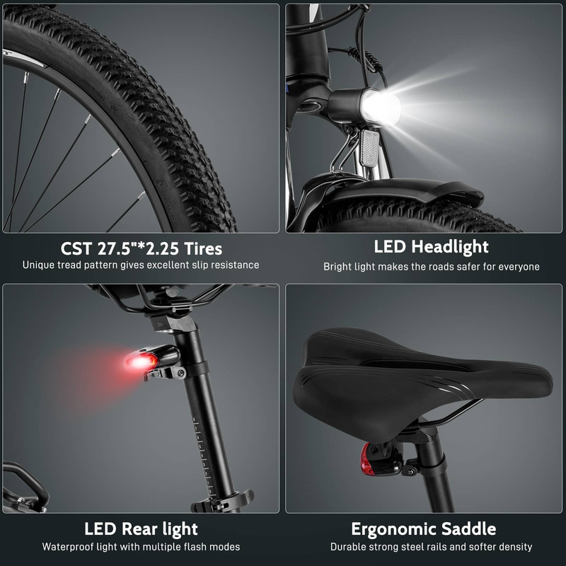 Vélo de trekking électrique Fafrees FM8 250 W 27,5 pouces à moteur central 522 Wh 14,5 Ah Assistance application_voghion.com
