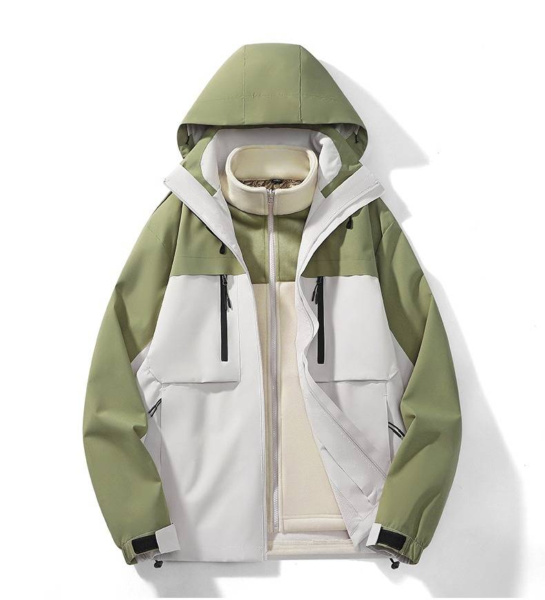 Giacca antivento impermeabile 3 in 1 da uomo – Cappotto leggero e antivento per esterni (nero/kaki/bianco, XS-3XL)_voghion.com