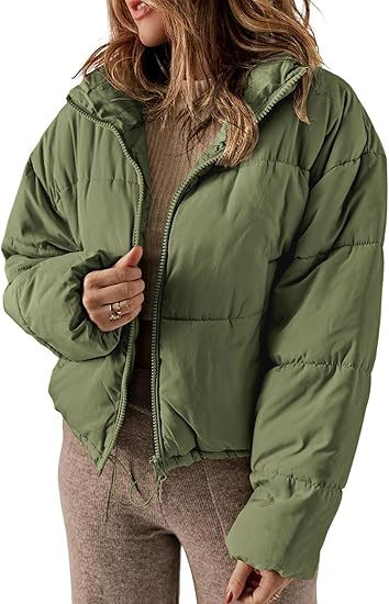 Women's Winter Fashion Coat - European Style Casual Jacket With Pockets, Warm Polyester Filling, Classic Stand Collar, Streetwear Outerwear_voghion.com