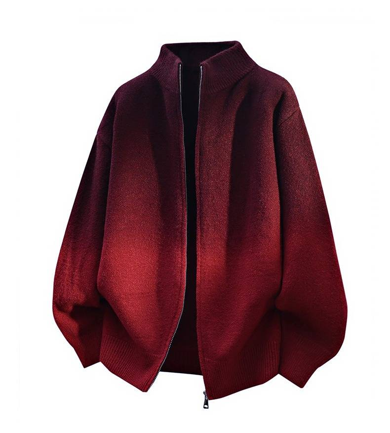 Maglione oversize da uomo in maglia - Pullover casual da streetwear con vestibilità comoda, morbido girocollo, colori solidi alla moda per autunno e inverno_voghion.com