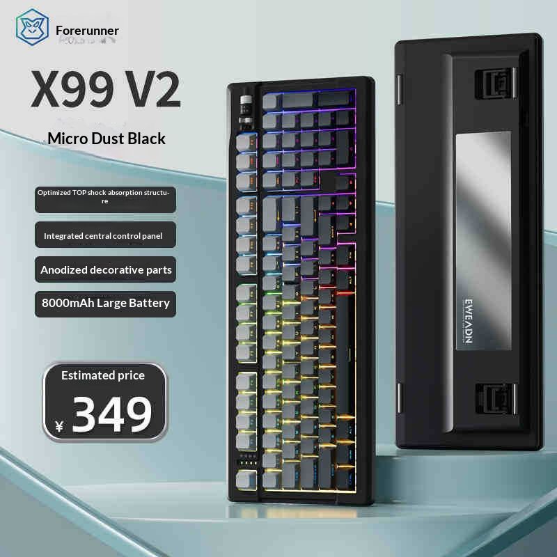 Vanguard X99v2 Custom Mechanical Keyboard - Wireless Bluetooth Tri-Mode RGB Backlit, PBT Side-Lit Keycaps, 8000mAh Battery, Hot-Swappable Switches_voghion.com