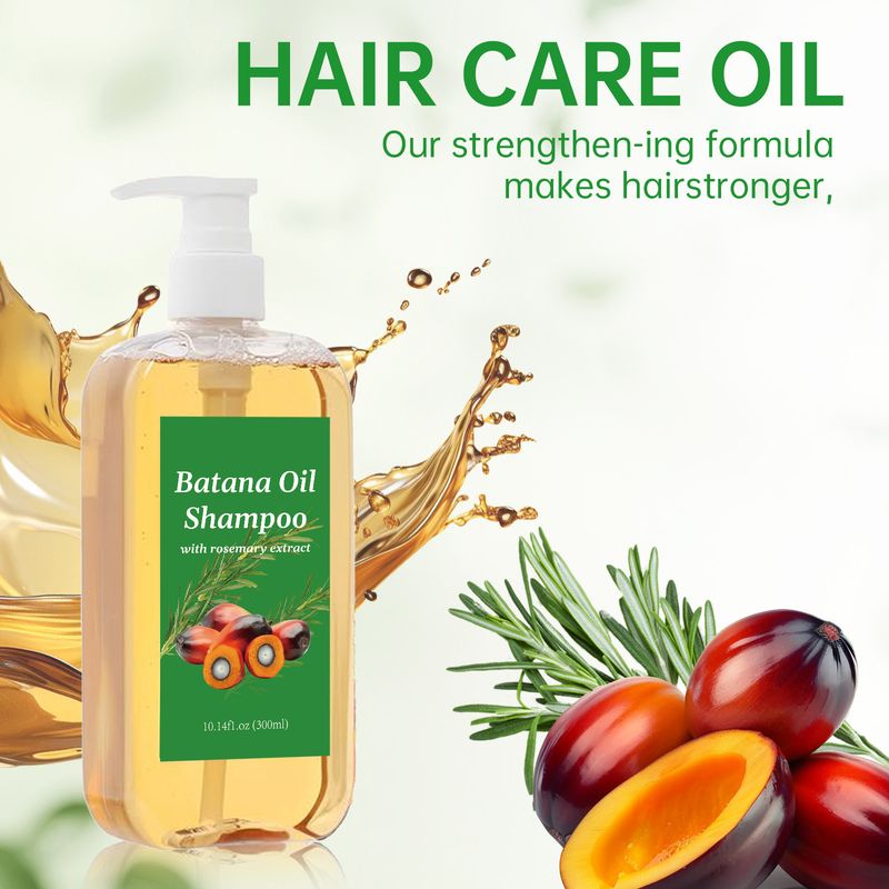 Shampoo idratante riparatore nutriente Batana senza etichetta, secco, crespo, liscio, lucido, controllo del sebo, 300 ml_voghion.com