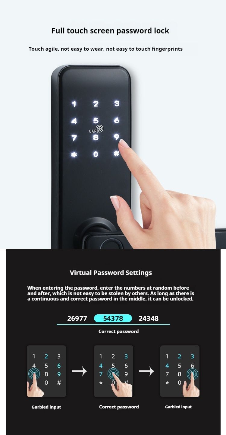 Appartement Hotel Kaart Slot App Afstandsbediening Intelligente Vingerafdruk Slot Houten Deur Bluetooth TTlock Vingerafdruk Slot_voghion.com