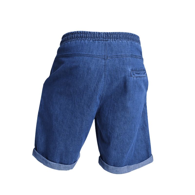 Herren Neue gewaschene einfache Shorts Casual Sports Loose Cotton Denim Fünf-Minuten-Hosen_voghion.com