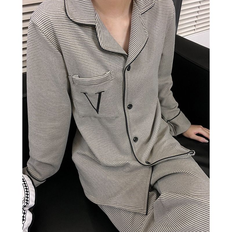 Damenbekleidung V leichter Luxus-Pyjama für Paare, superweich, doppelseitig, deutscher Samt-Pyjama, lange Ärmel, warme und bequeme Hauskleidung für Herbst und Winter_voghion.com