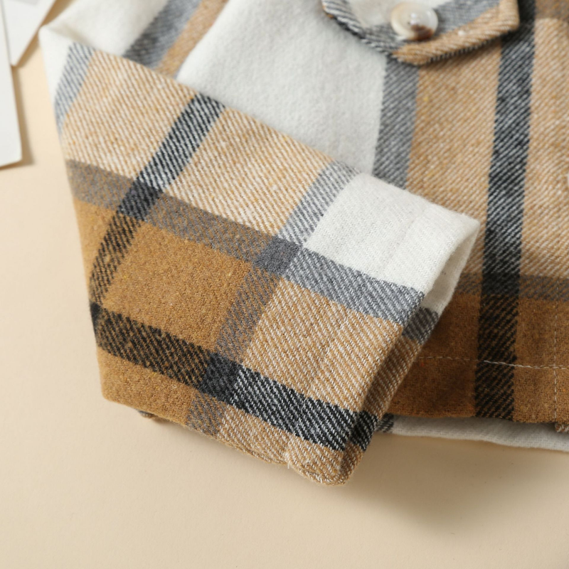 Abbigliamento per bambini Autunno inverno Cappotto di lana scozzese inglese Abito in maglia Abito da ragazza in due pezzi_voghion.com