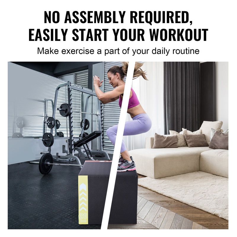 VEVOR 3 In 1 Plyometric Jump Box, 30/24/20 Inch Cotton Plyo Box, Platform & Jumping Agility Box, Anti-Slip Fitness Exercise Step Up Box For Home Gym Training, Conditioning Strength Training, Black_voghion.com