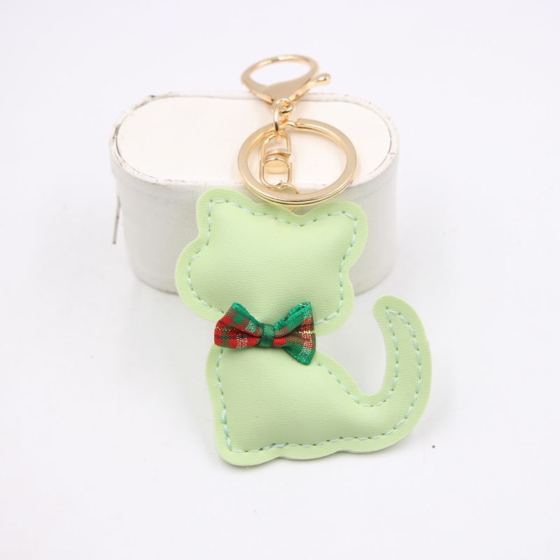 Nuovo ciondolo portachiavi in pelle a forma di papillon con gatto, accessorio per zaino, portafoglio_voghion.com