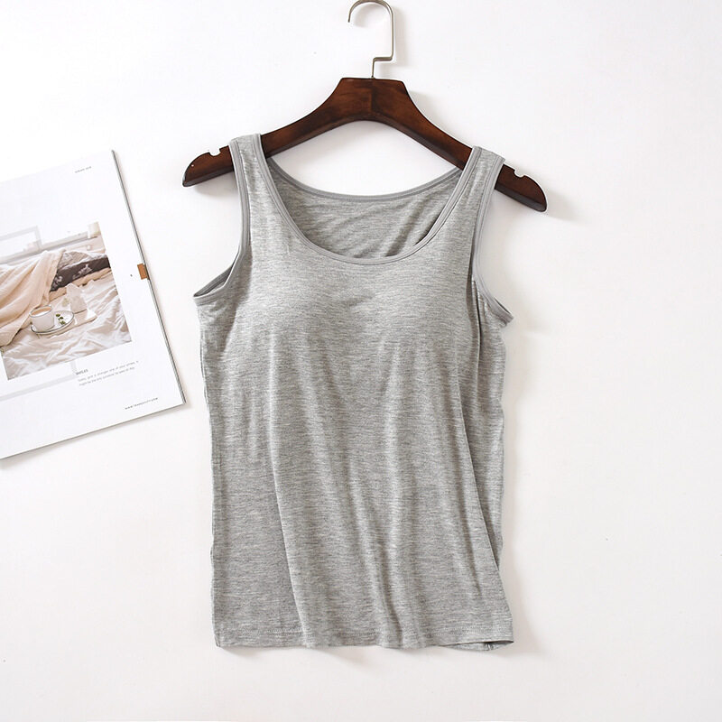 SUPERFLOWER Canotta da Donna Materiale Modale Reggiseno Incorporato Imbottito Elasticizzato Traspirante Canotta Fiess Top Solido Push Up_voghion.com