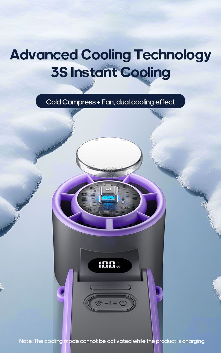 KINSCOTER Outdoor Foldable Portable Hdheld Mini Cooling Rechargeable 3600mAh 100-level Free Control High Speed Turbo_voghion.com