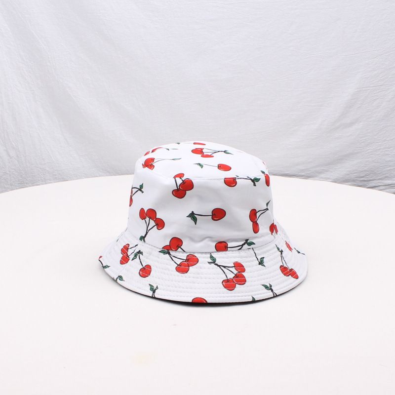 Cappello da sole con ombrellone da esterno con stampa di frutta e pescatore_voghion.com