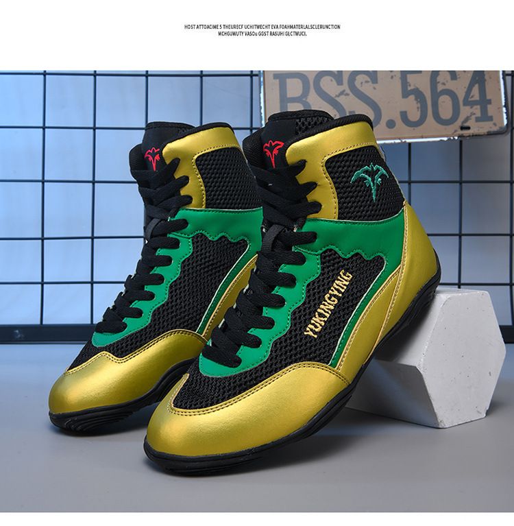 Scarpe unisex, nuove scarpe da boxe professionali, scarpe da combattimento Sanda, traspiranti, antiscivolo, resistenti all'usura, per allenamento e competizione._voghion.com