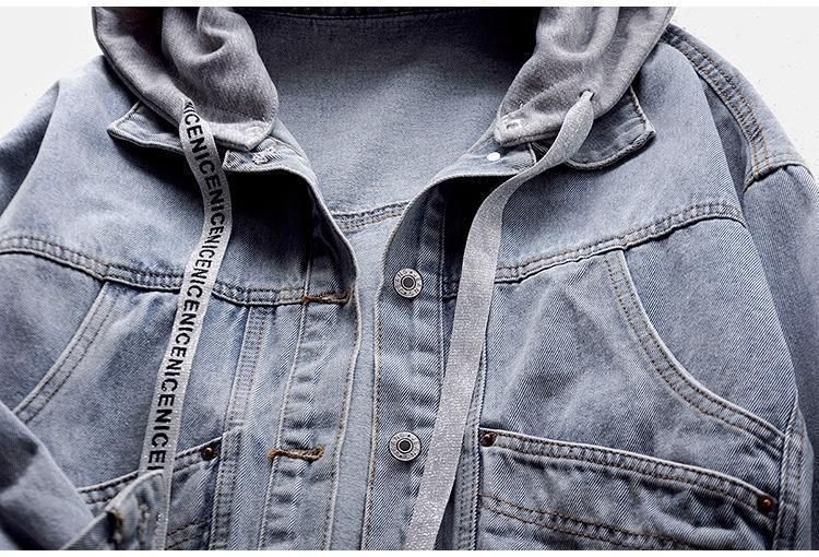 Jeansjacke für Studentinnen im koreanischen Stil, lockerer Kurzmantel, langärmelige Kapuzenjacke, mehrere Taschen, All-Match-Oberteile, Herbst und Winter_voghion.com
