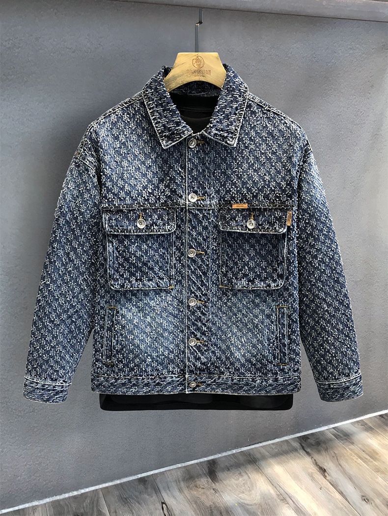 Férfi ruházati hangulat Csúcsminőségű macskakörmös divat Niche High End farmer dzseki Férfi jóképű High Street retro kabát trend_voghion.com