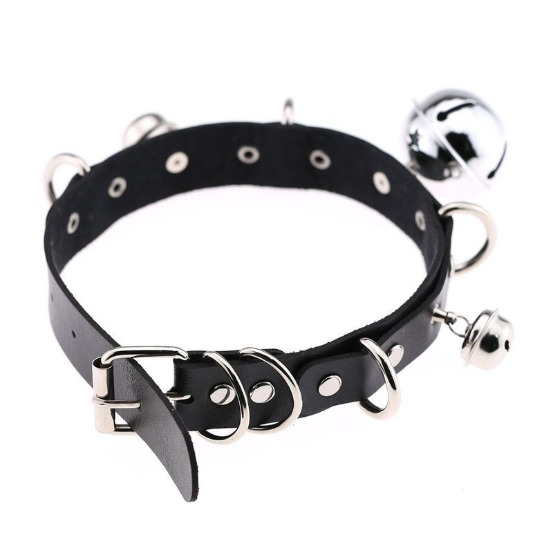 2025 Nuovi arrivi alla moda punk rivetto a punta in pelle da donna girocollo campana pentagramma collane collare Haruku fatte a mano boho gotico ragazza collier_voghion.com