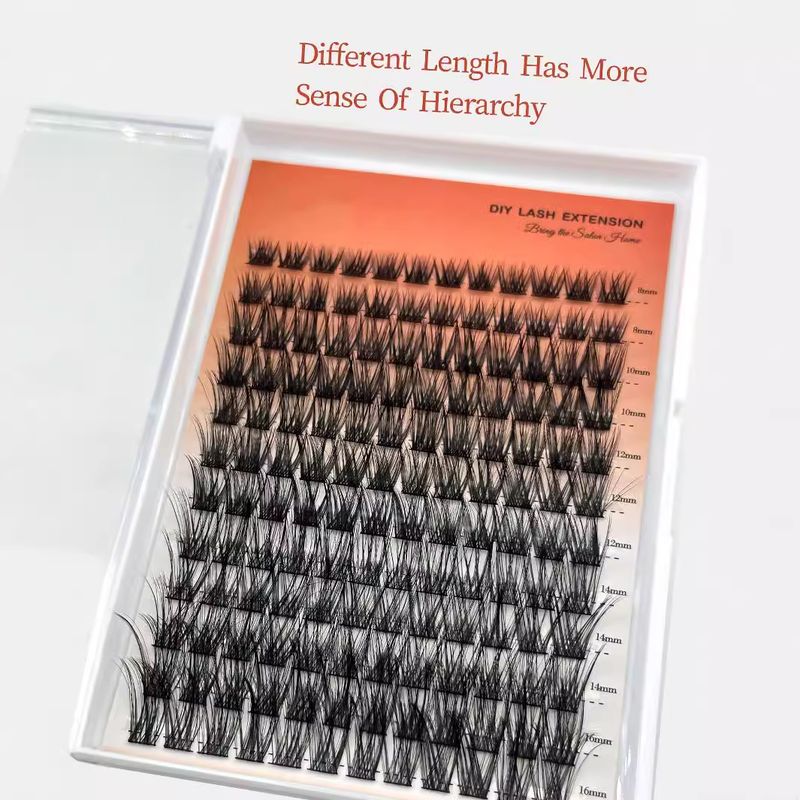 12-Pack Self-Application Cluster Lashes - 30D/40D Mixed Volume (Segment Style, Hot Melt Technology, High-Capacity, Fluffy & Bold Look)_voghion.com