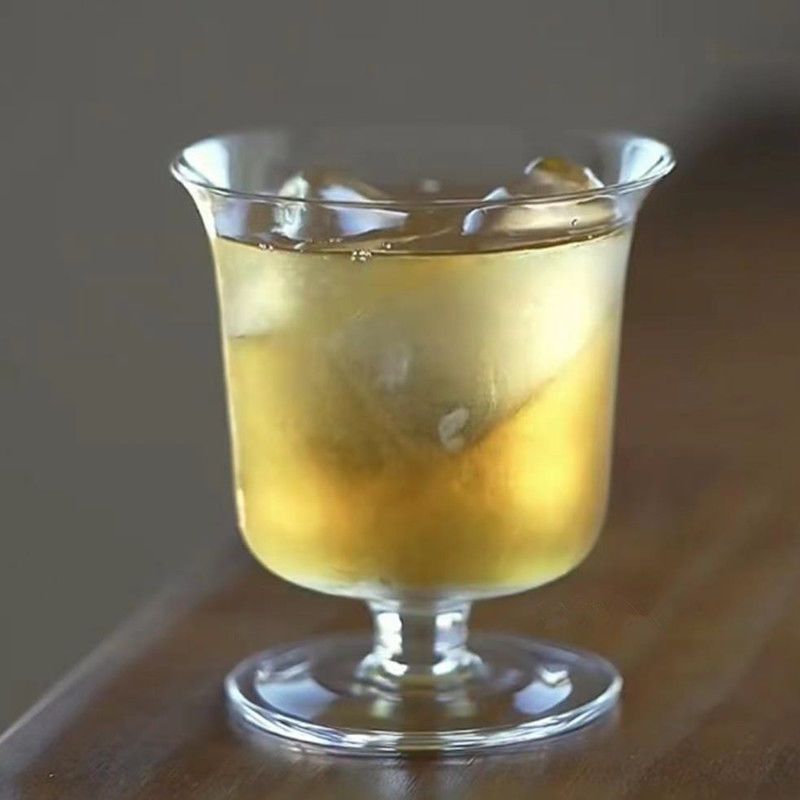New Chinese Style Crystal Glass Short Stem Reversed Cocktail Colin Sparkling Water Special Mix Wide Mouth Cup_voghion.com