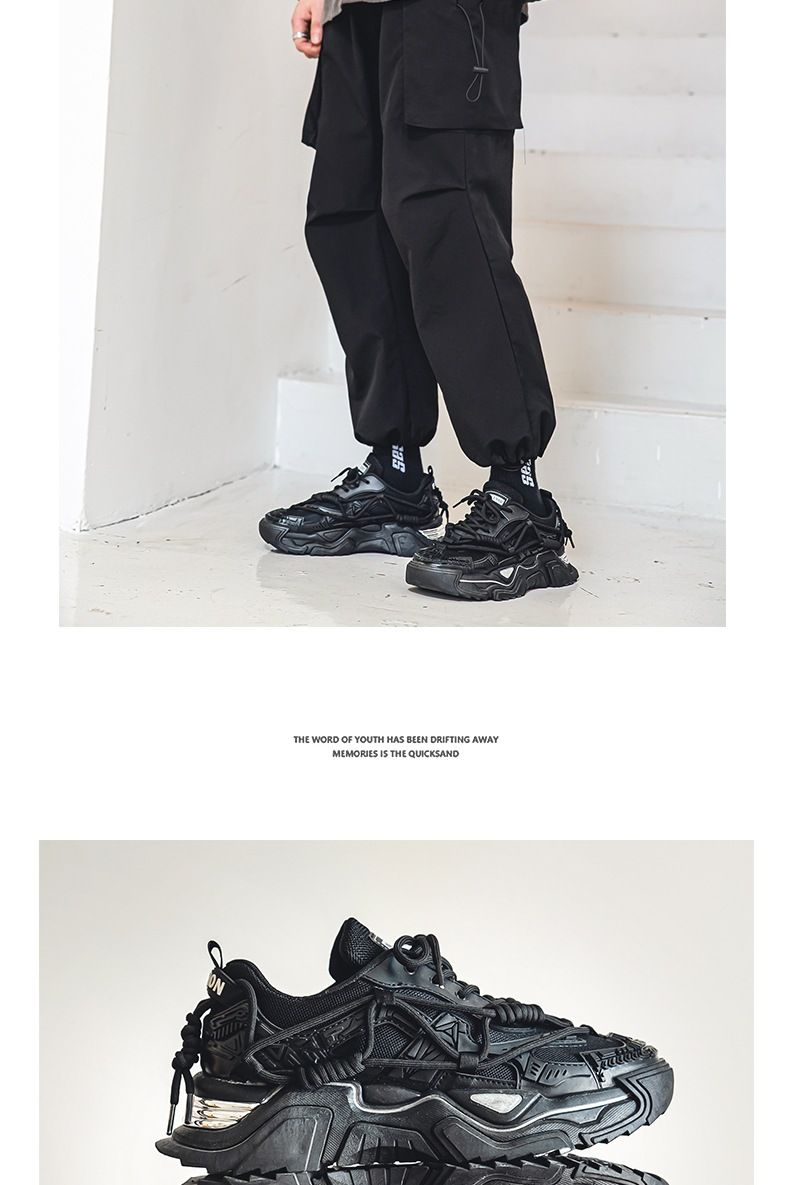 Men's summer breathable Darth Vader sneakers with elevated platform casual running shoes_voghion.com