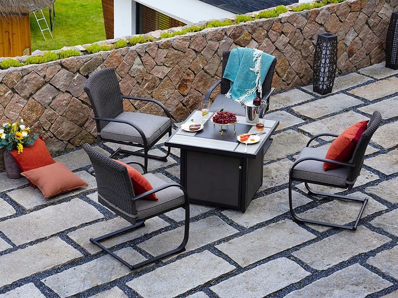 Outdoor 32" Propane Gas Fire Pit Table_voghion.com