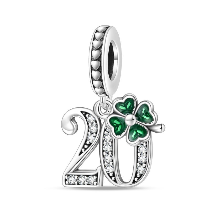 Gioielli da donna con ciondolo numero fortunato 20, perline, accessori fai da te, bracciale in rame placcato argento 925_voghion.com