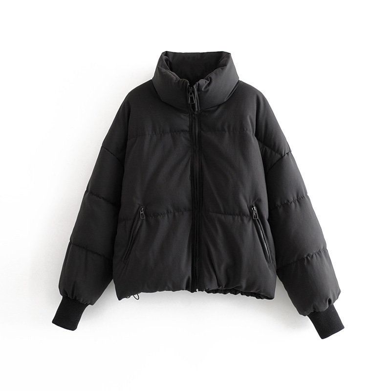 Damen-Pufferjacke für Herbst & Winter – gemütlicher, übergroßer Steppmantel mit Stehkragen, leichte, warme Oberbekleidung (Khaki, Schwarz, Beige, Camel)_voghion.com