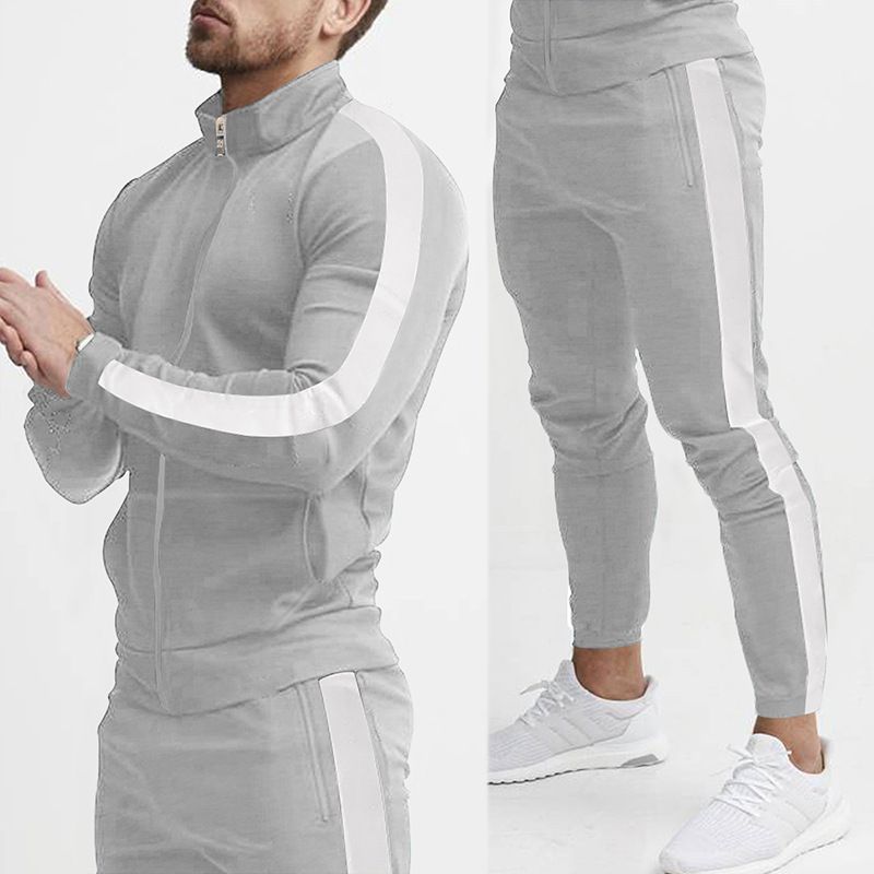 Men's Colorblock Hoodie & Jogger Set – Streetwear Athleisure (M-3XL, 65% Polyester, Unisex Oversized Fit)_voghion.com