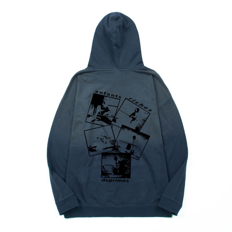 Felpa con cappuccio vintage lavata a spruzzo ERD Melancholy Rich di seconda generazione, stile High Street VIBE, stile casual americano_voghion.com
