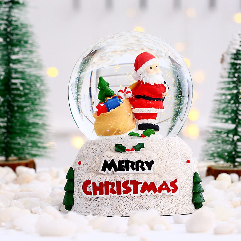 Christmas New Luminous Crystal Ball Christmas Snowman Old Man Glass Ball Desktop Ornaments Christmas Eve Children's Gift_voghion.com